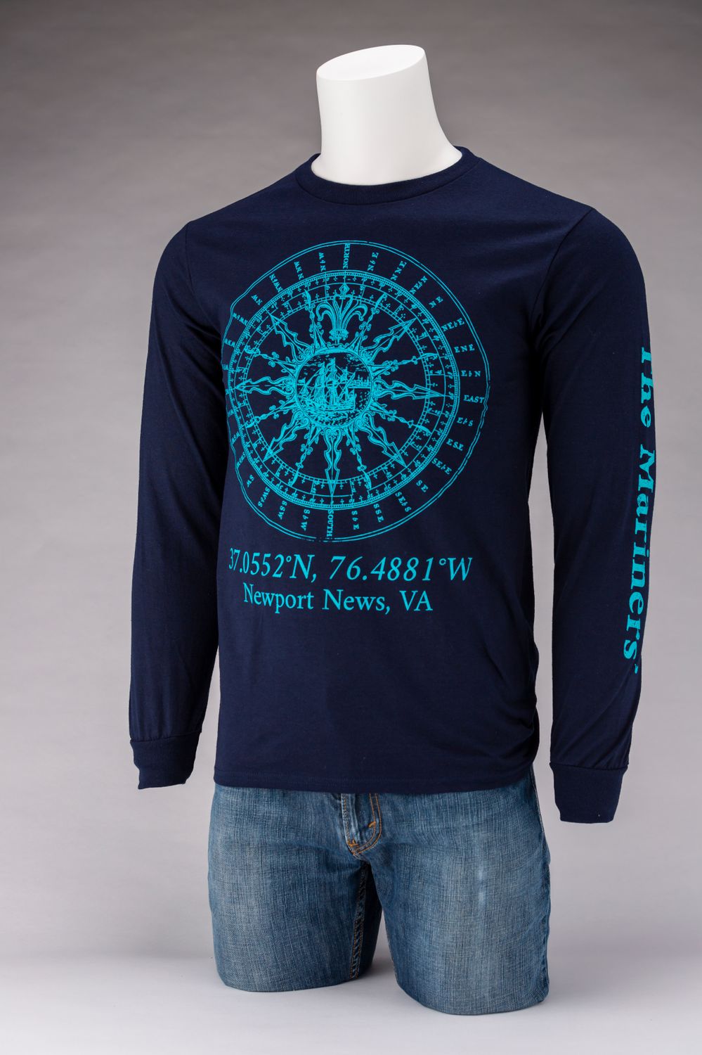 Compass Rose Long Sleeve Navy, Size: Small
