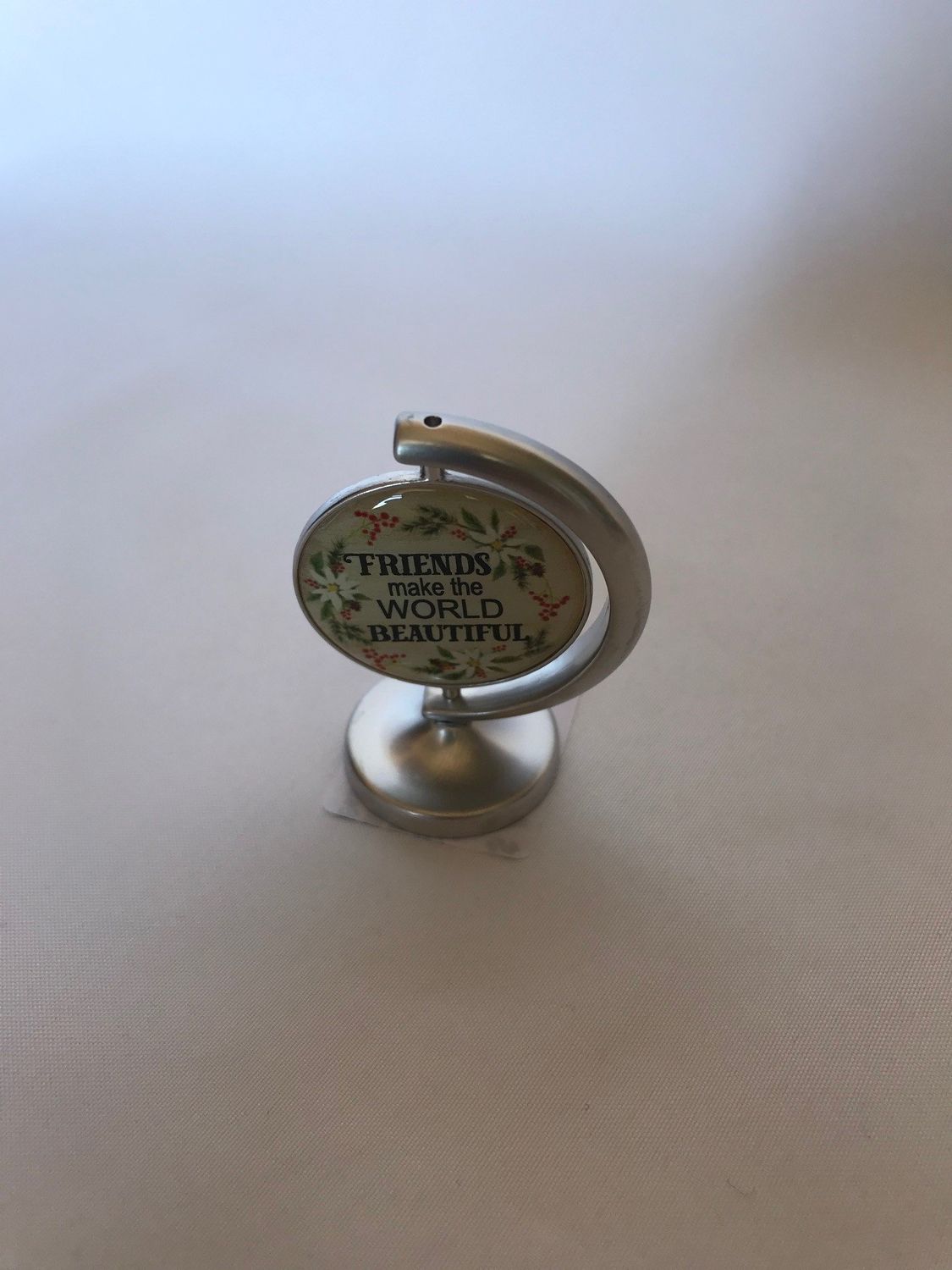 Joy to the World Spinning Globe Figurine, Name: Friends Make the World Beautiful