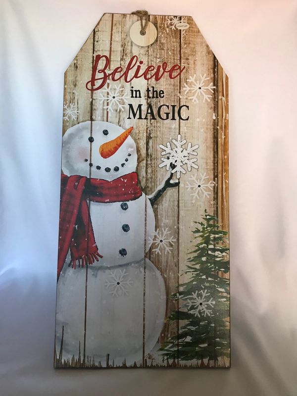 Light Up Christmas Tag Plaque