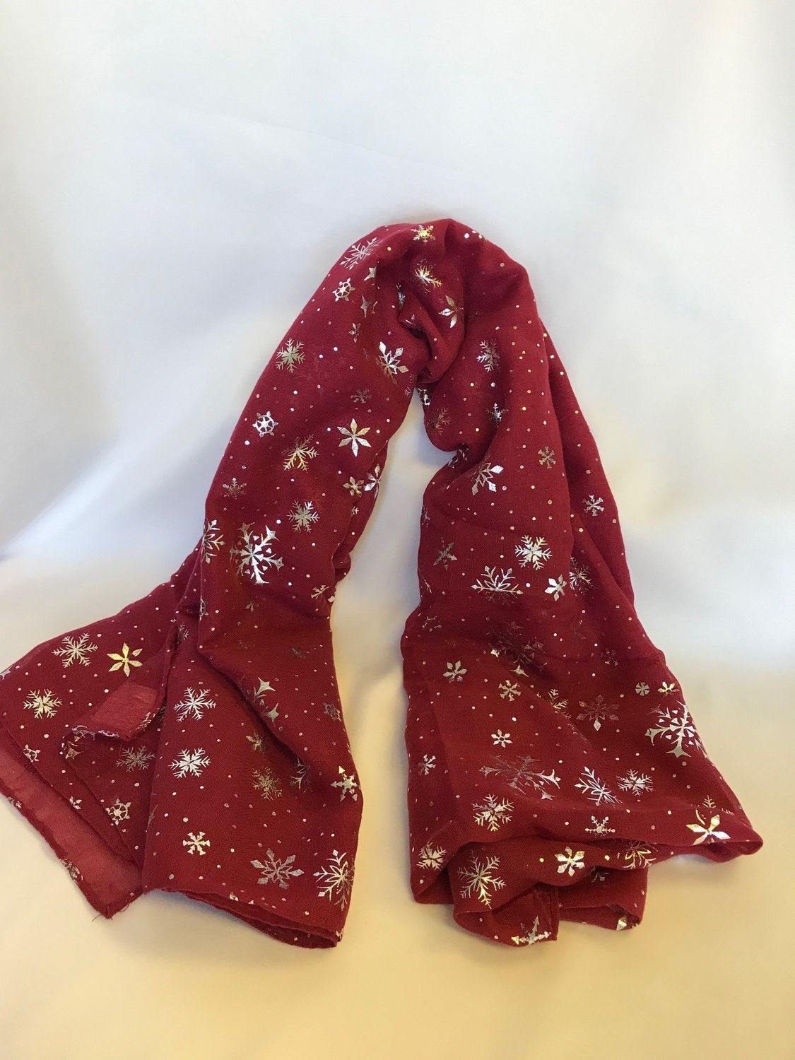Iridescent Snowflakes Scarf, Color: Red