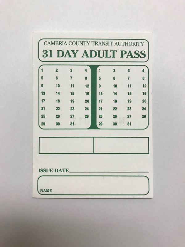 Bus Pass - Adult 31 Day - Rural