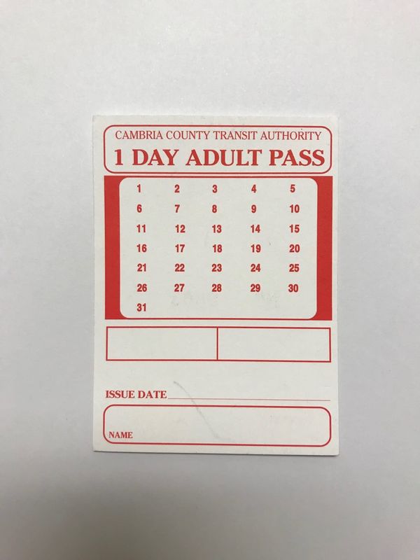 Bus Pass - Adult 1 Day - Rural