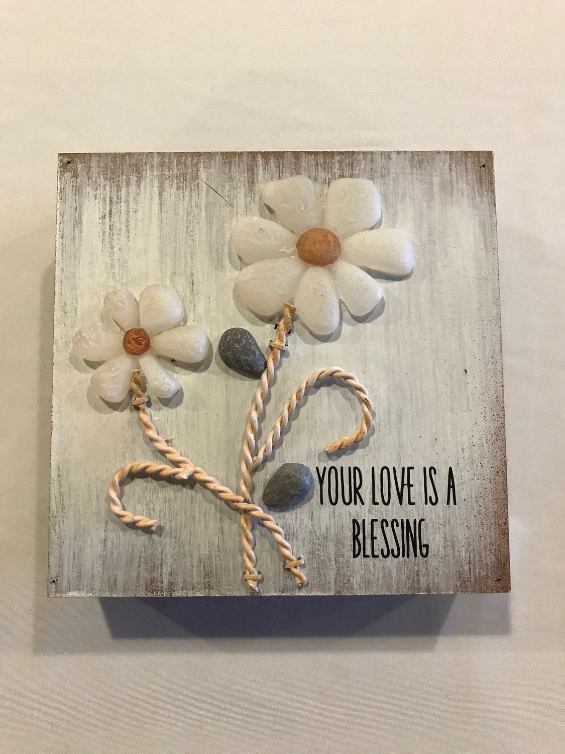 Pebble Art Wall Plaque, Size: Your Love is a Blessing