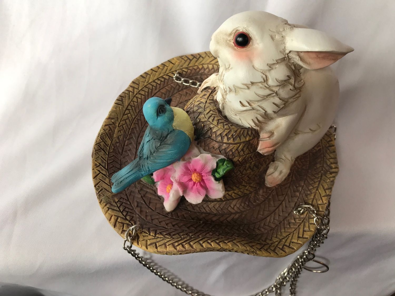Bunny Sun Hat Bird Feeder, Color: Blue Bird
