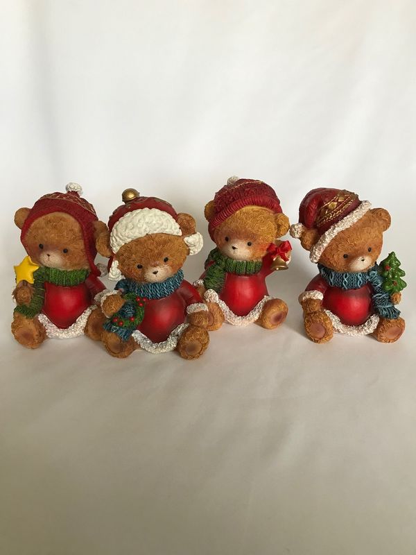 Large Christmas Bear Figurine
