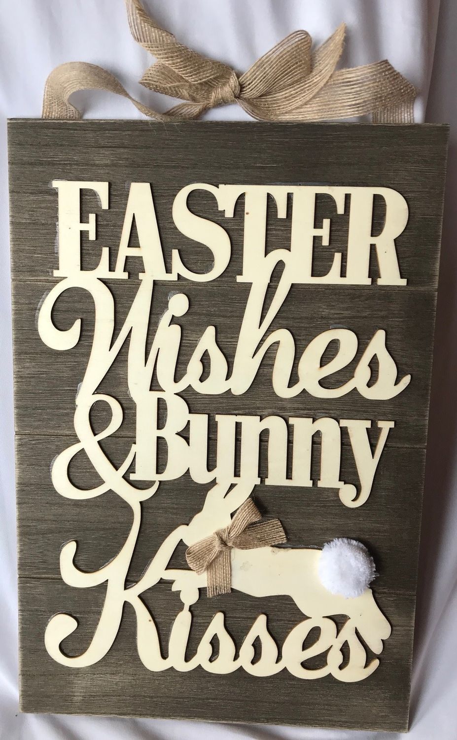 Easter Plaque - Easter Wishes &amp; Bunny Kisses