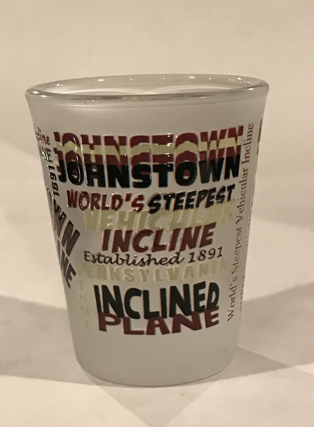 1-1/2 oz. Inclined Plane Full Wrap Frosted Shot Glass