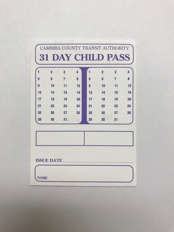 Bus Pass - Child 31 Day - Rural
