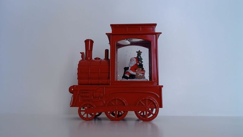 Red Train Globe Light Up 6.5"x6.75" # 90589