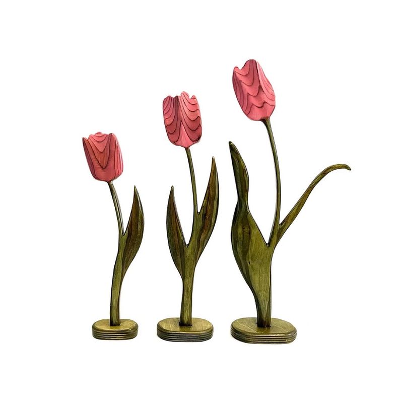 Handcrafted Garden Tulip - Pink - 12"