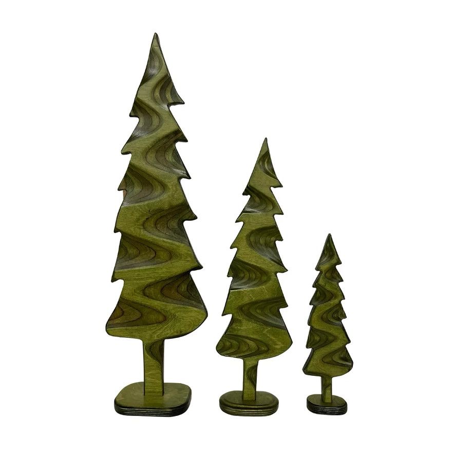 Handcrafted Tree - "River" - Forest Green - 7"