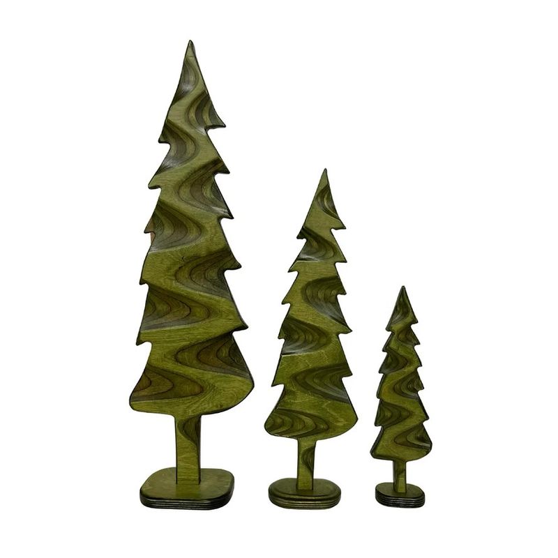 Handcrafted Tree - "River" - Forest Green - 7"