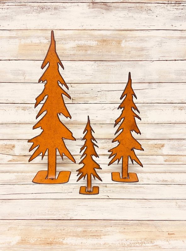 Pencil Tree Rusty Metal Art - 11"