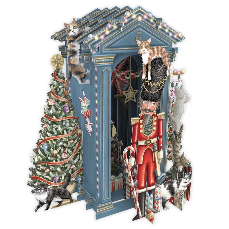 3D Pop Up British Guard Christmas Greeting Card Paper D'art