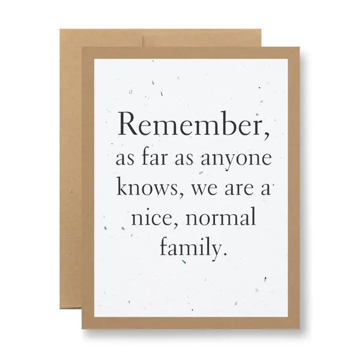 Plantable Seed Paper Greeting Card - ...Normal Family