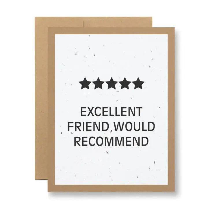 Plantable Seed Paper Greeting Card - Excellent Friend...