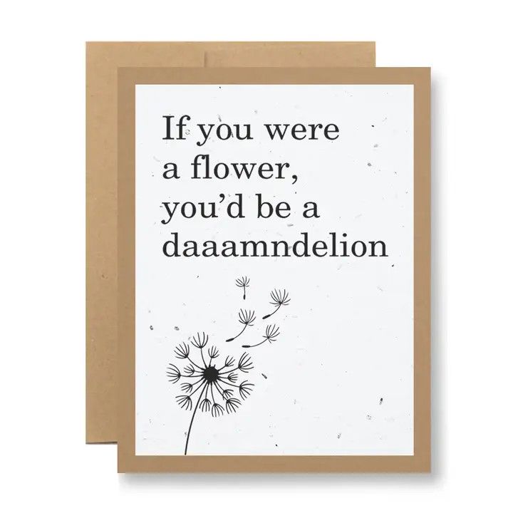 Plantable Seed Paper Greeting Card - ...Daaamndelion