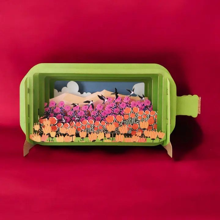 Birds Field Pop Up Greeting Card