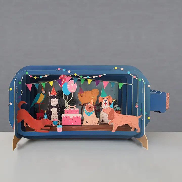 Message in A Bottle Pop Up Card - Dogs