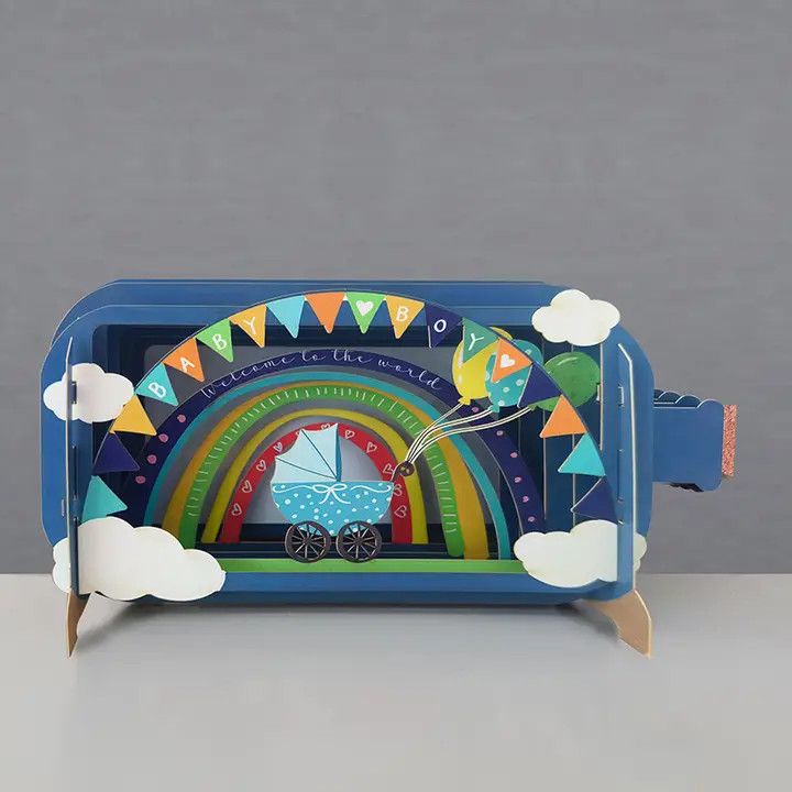 Message in A Bottle Pop Up Card - Baby Boy