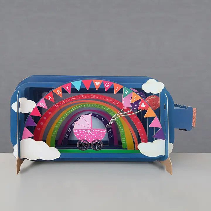 Message in A Bottle Pop Up Card - Baby Girl