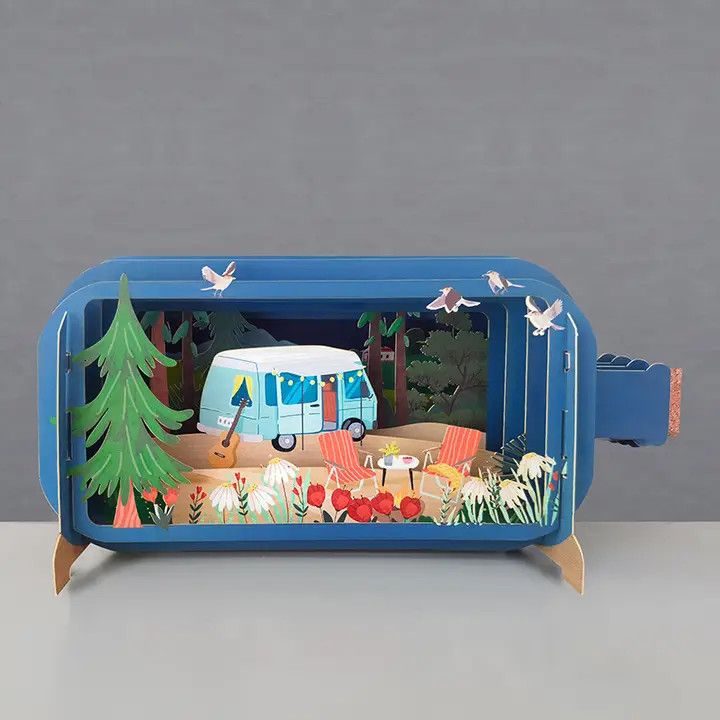 Message in A Bottle Pop Up Card - Camping