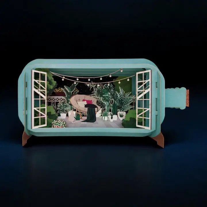 Message in A Bottle Pop Up Cards- Garden