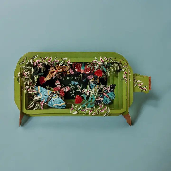 Message in A Bottle Pop Up Card butterfly