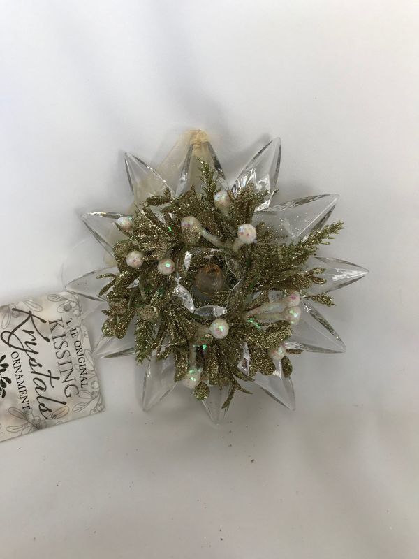 Mistletoe Snowflake Ornament