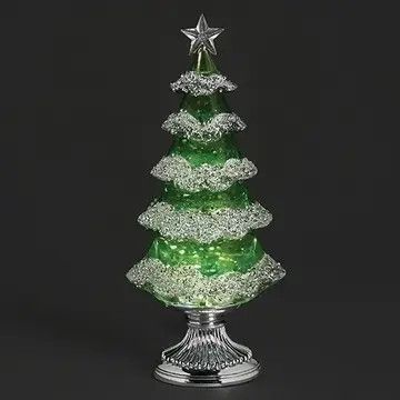 Lighted Green Swirl Tree 13.5" # 136583