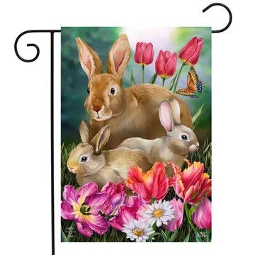 Bunny Family Garden Flag 12.5x18" #G02219