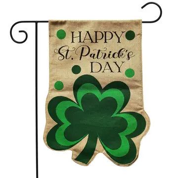 Happy St Patrick's Day Garden Flag Burlap #G02066