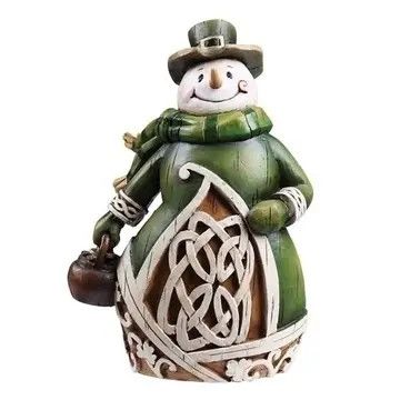 Woodcut Irish Snowman 6" #6421