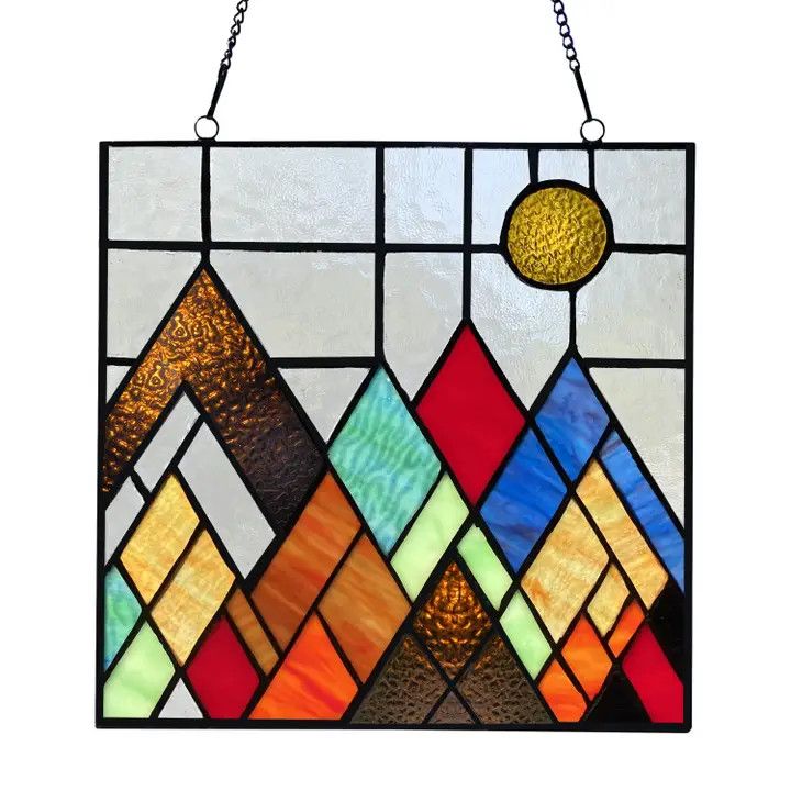 Beyond Mountain Tops-Stained Glass Panel 10" #20555