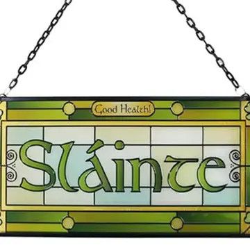 Stained Glass Rectangular Slainte #CL-0083-407