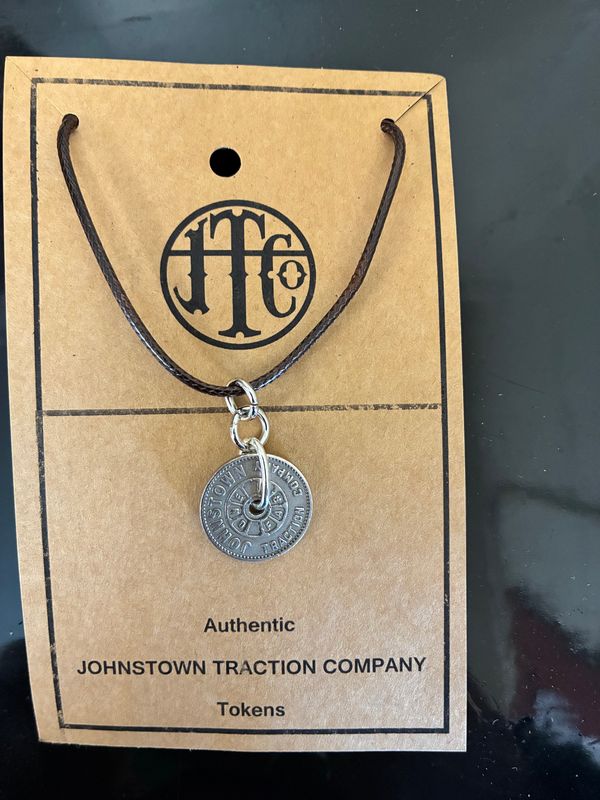 Johnstown Traction Token on Cord Necklace
