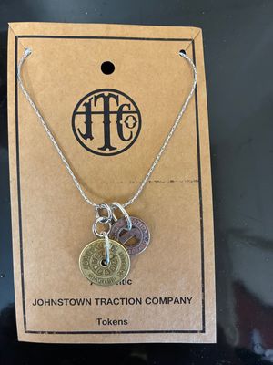 Two Johnstown Traction Token on Stainless Steel Necklace