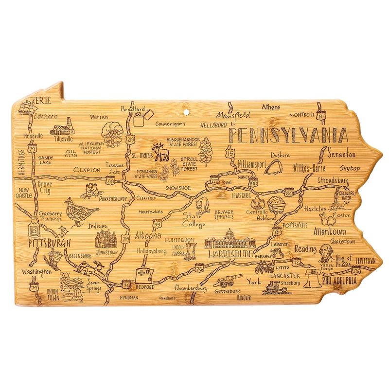 Destination Pennsylvania Cutting Board with Engraved Artwork