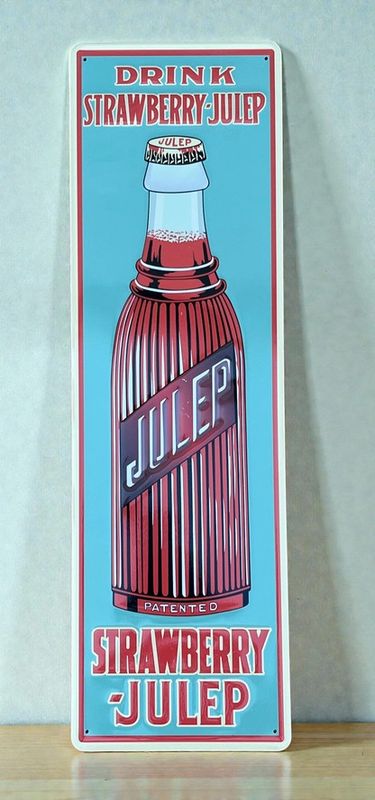 Sign Embossed Strawberry Julep