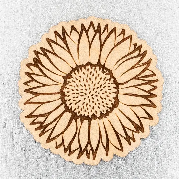 Sunflower Wood Magnet