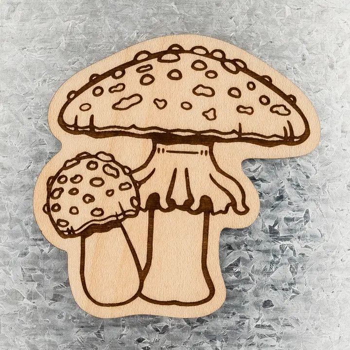 Fly Agaric Mushroom Wood Magnet
