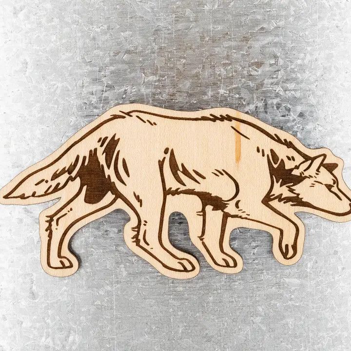 Wolf Wood Magnet