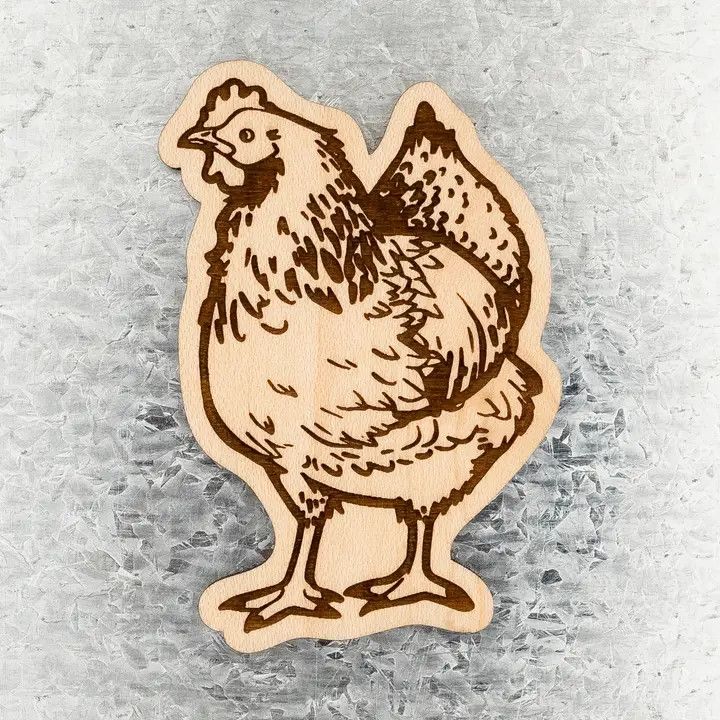 Chicken Wood Magnet
