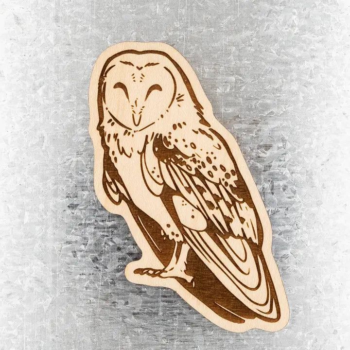 Owl Wood Magnet