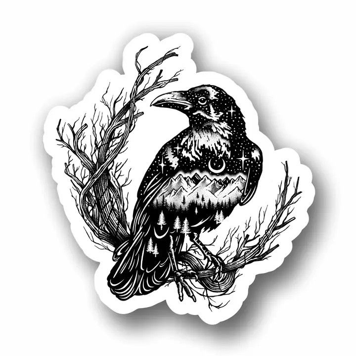 The Raven Animal Outdoor Bird Sticker