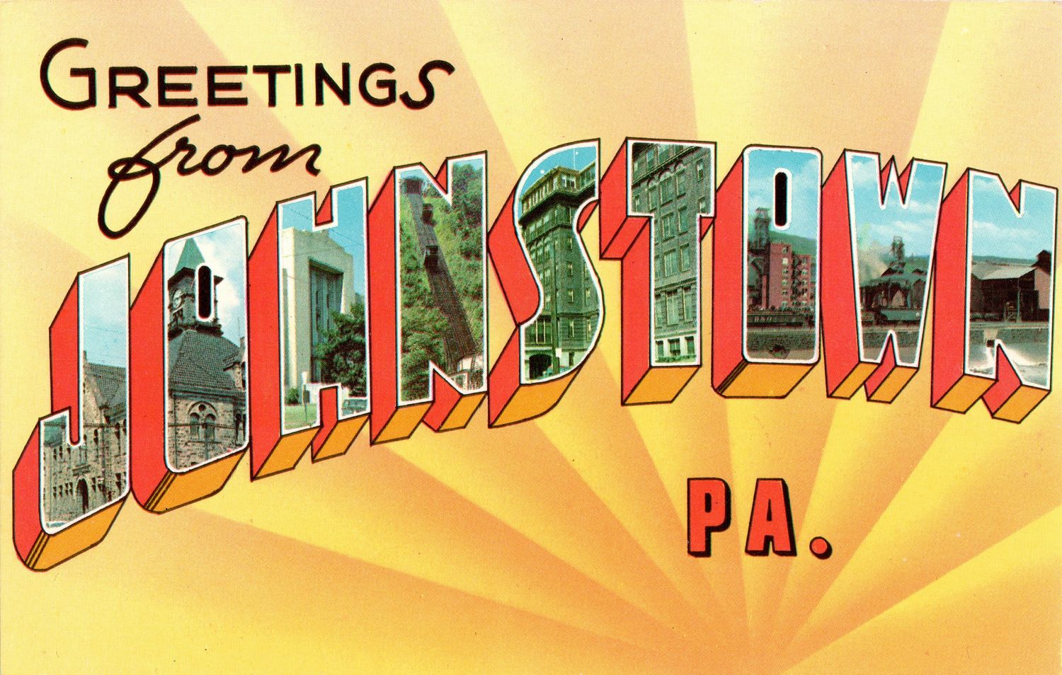 Postcard Reissue  Greeting From Johnstown 1950s