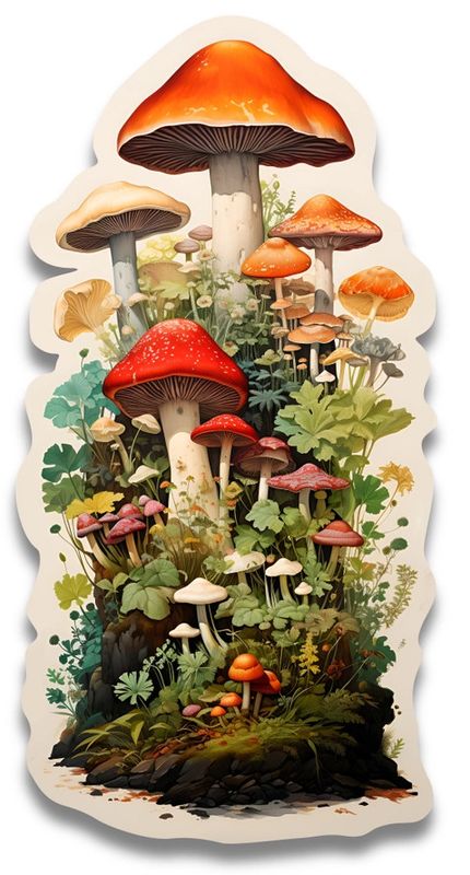 Mushroom Sticker - Dishwasher Safe