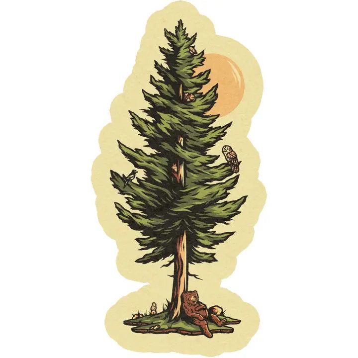 Tree Decal - Bear Owl Bird Squirrel Sticker Art