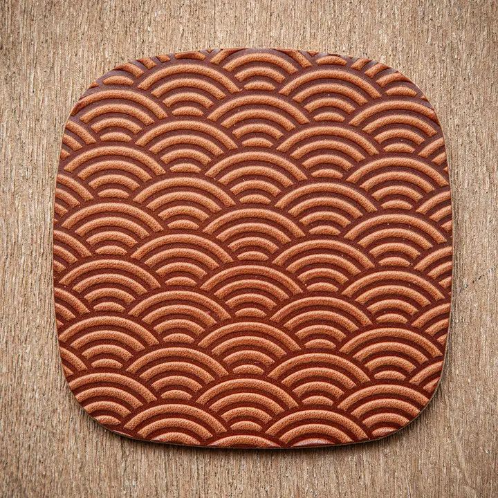 Artisan Leather Coaster Design 01