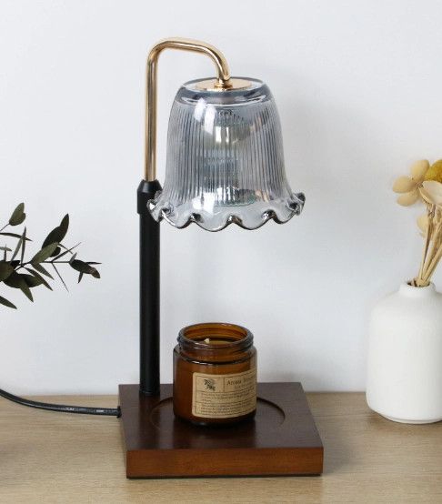 Wood Base Wax Melt Warmer Lamp Dimmable